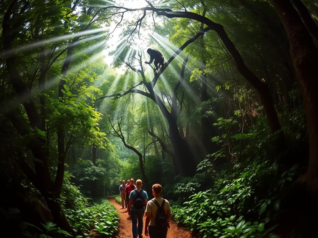 Chimpanzee tracking in Kyambura Gorge, Queen Elizabeth National Park