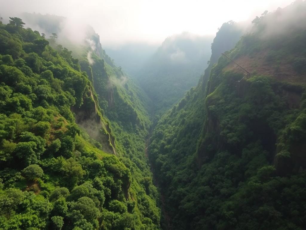 Kyambura Gorge in Queen Elizabeth National Park, home to chimpanzees