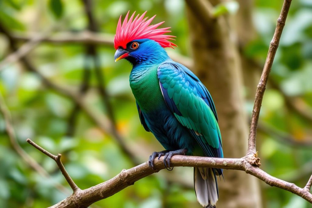 Great Blue Turaco bird in Kibale National Park Great Blue Turaco bird in Kibale National Park